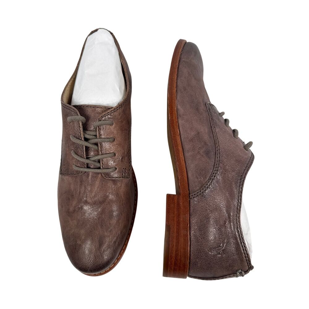 Frye Oxfords Anna Womens 7 M Distressed Grey Antiqued Soft Leather Lace Up